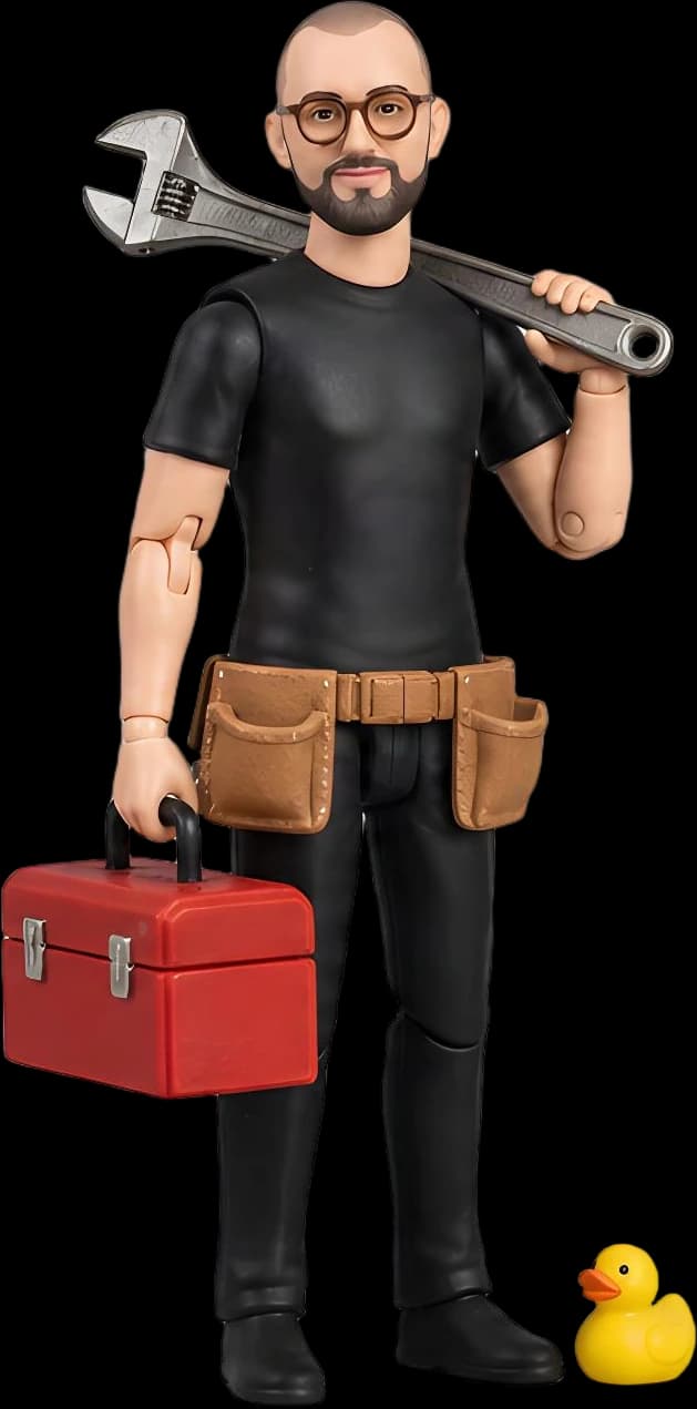 The figure with a toolbox and a wrench